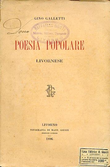 Poesia popolare livornese - Gino Galletti - copertina
