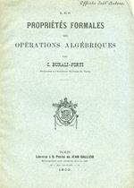 Les propriétés fomales des opérations algébriques