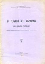 La funzione del risparmio nell'economia nazionale (Discorso pronunciato al Teatro Lirico a Milano il 23 dicembre 1923)