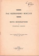 Prof. Alessandro Roccati. Note biografiche. Estratto dal Bollettino della Società Geologica Italiana. Vol. XLVII. 1928. Fasc. 2