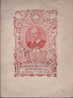 Joannes Boterus Benensis. Saggio storico biografico