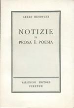Notizie di prosa e poesia
