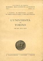 L' Università di Torino nei sec. XVI e XVII. Università di Torino. Memorie dell'Istituto Giuridico. Serie II. Memoria CXLV