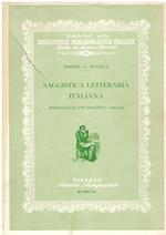 Saggistica letteraria italiana. Bibliografia per soggetti: 1938 - 1952