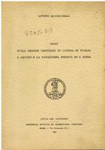 Note sulle origini cristiane di Canosa di Puglia San Leucio e la catacomba inedita di Santa Sofia