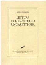 Lettura del carteggio Ungaretti - Pea