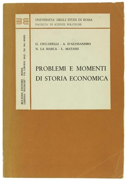 Problemi e Momenti di Storia Economica - copertina