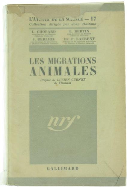 Les Migrations Animales - L. Chopard,L. Bertin - copertina