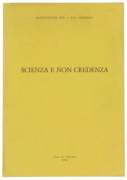 Scienza e non Credenza - copertina