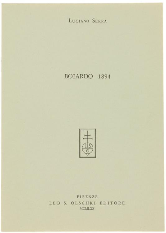 Boiardo 1894 - Lisabetta Serra - copertina