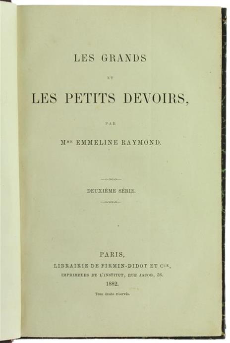 Les Grands et les Petits Devoirs. DeuXIéme Série - Emmeline Raymond - copertina