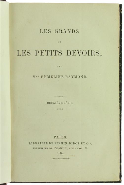 Les Grands et les Petits Devoirs. DeuXIéme Série - Emmeline Raymond - copertina