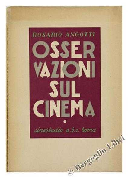 Osservazioni sul Cinema - Rosario Angotti - copertina
