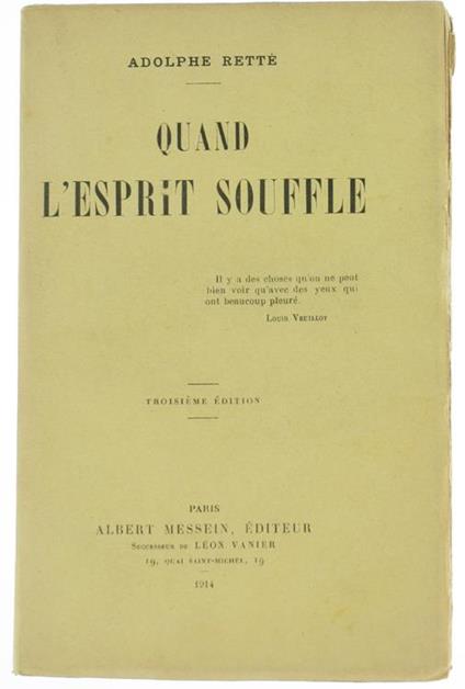 Quand l'Esprit Souffle - Adolphe Retté - copertina