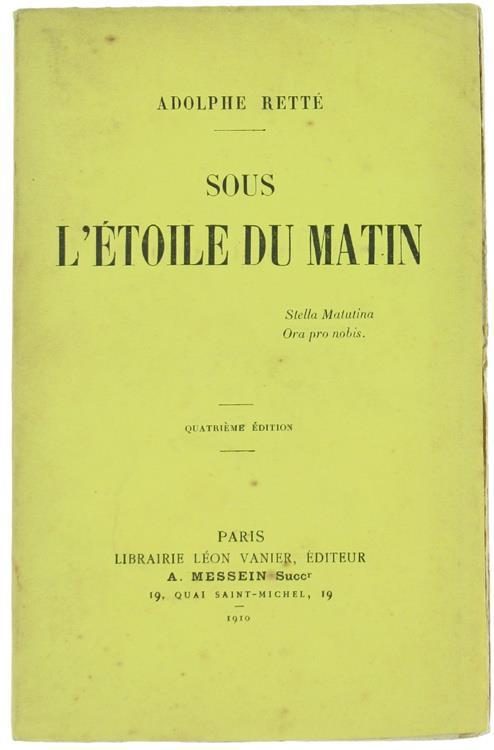 Sous l'Etoile du Matin - Adolphe Retté - copertina