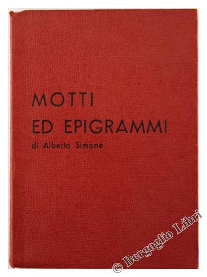 Motti ed Epigrammi - Alberto Simone - copertina