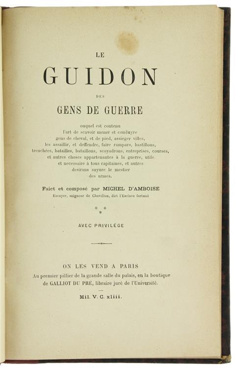 Le Guidon des Gens de Guerr - Michel D'Amboise - 2