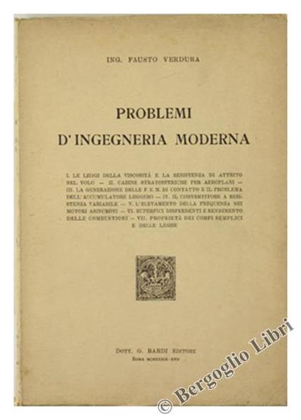Problemi d'Ingegneria Moderna - Fausto Verdura - copertina