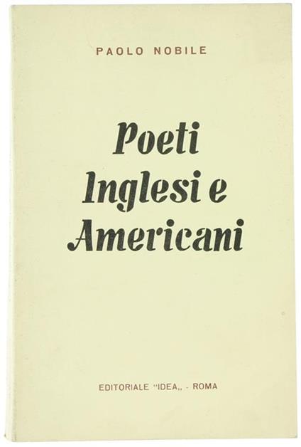 Poeti Inglesi e Americani - Paolo Nobile - copertina