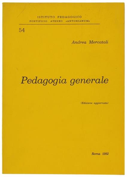 Pedagogia Generale - A. Mercatali - copertina