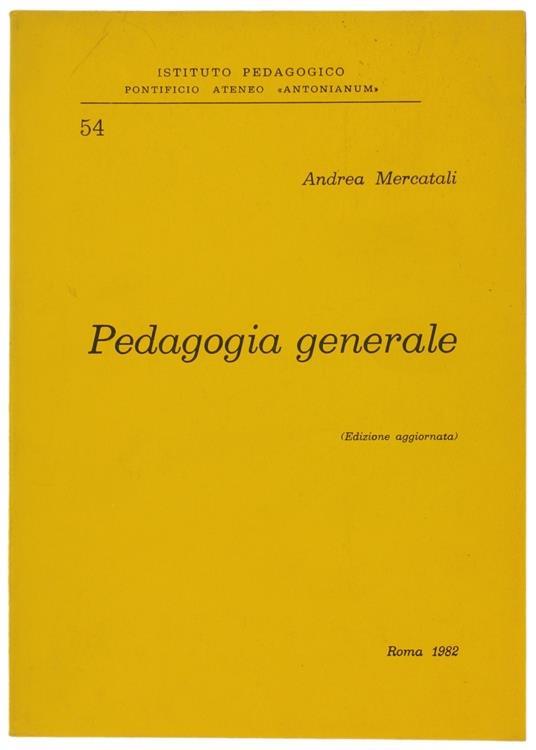 Pedagogia Generale - A. Mercatali - copertina