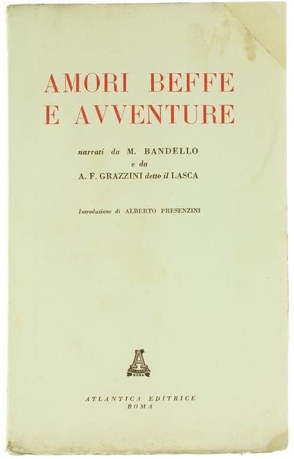 Amori Beffe e Avventure - Matteo Bandello - copertina