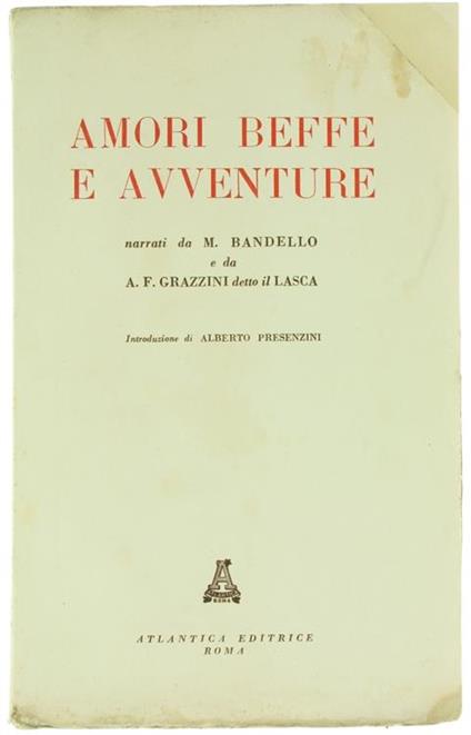 Amori Beffe e Avventure - Matteo Bandello - copertina
