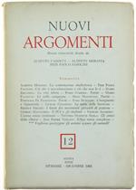 Nuovi Argomenti. Rivista Trimestrale. N. 12 - Nuova Serie