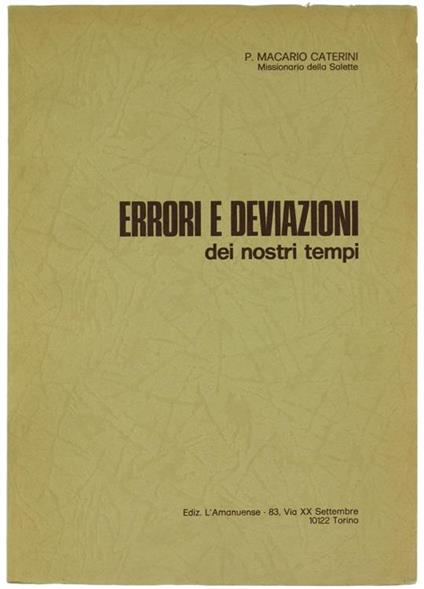 Errori e Deviazioni dei Nostri Tempi - Macario Caterini - copertina