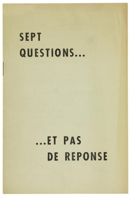 Sept Questions. et Pas de Reponse - Abba Eban - copertina