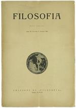 Filosofia. Rivista Trimestrale. Anno XI, Fascicolo I, Gennaio 1960