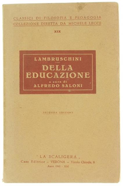 Della Educazione - Raffaello Lambruschini - copertina
