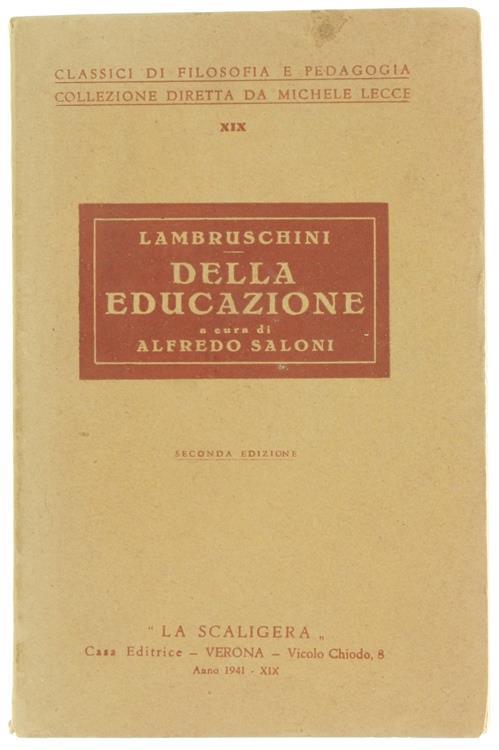 Della Educazione - Raffaello Lambruschini - copertina