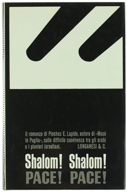 Shalom! Shalom! Pace! Pace - Pinchas Lapide - copertina