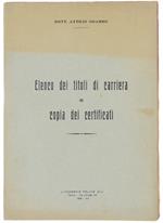 Elenco dei Titoli di Carriera e Copia dei Certificati