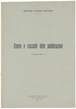 Elenco e Riassunti delle Pubblicazioni