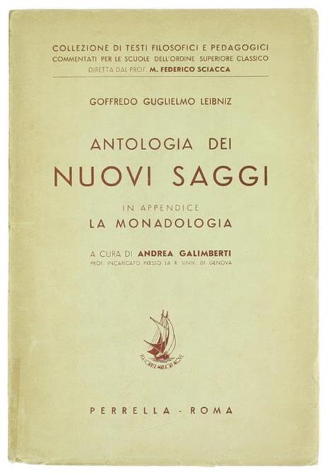 Antologia dei Nuovi Saggi. In Appendice la Monadologia - Gottfried W. Leibniz - copertina