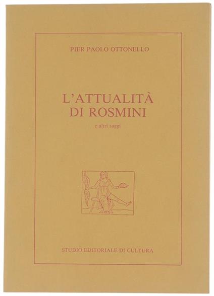 L' Attualità di Rosmini e Altri Saggi - Pier Paolo Ottonello - copertina