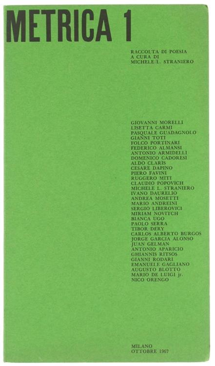 Metrica 1. Raccolta di Poesia - Michele L. Straniero - copertina