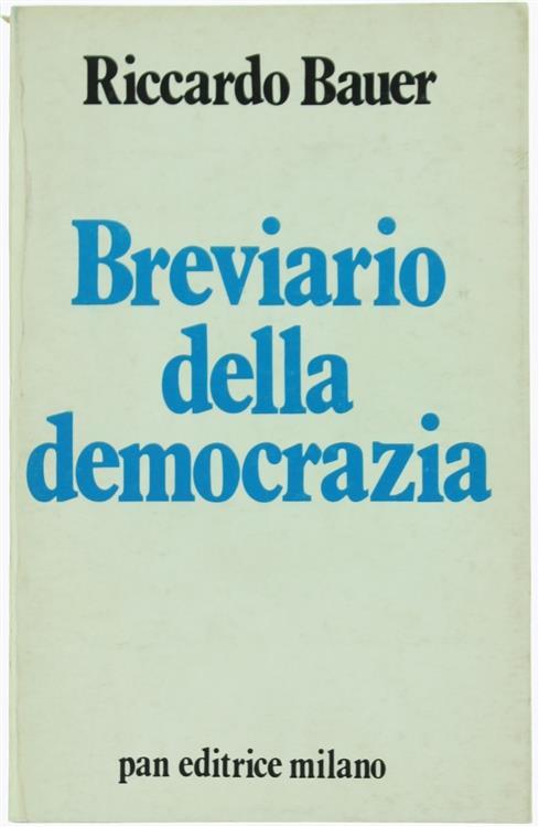 Breviario della Democrazia - Riccardo Bauer - copertina