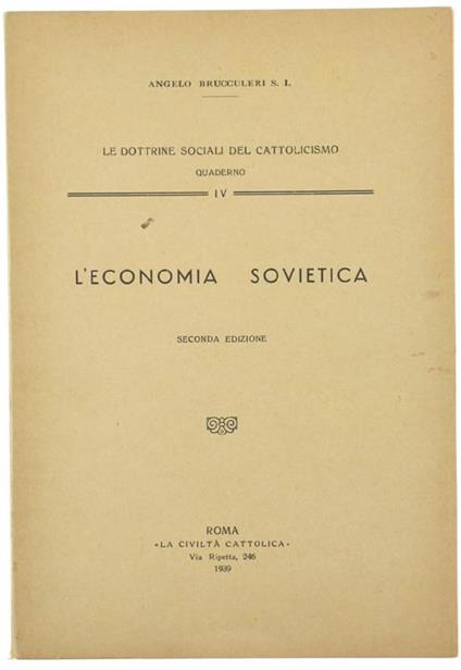 L' Economia Sovietica - Angelo Brucculeri - copertina