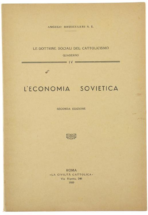 L' Economia Sovietica - Angelo Brucculeri - copertina