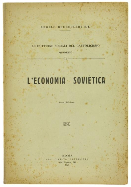 L' Economia Sovietica - Angelo Brucculeri - copertina