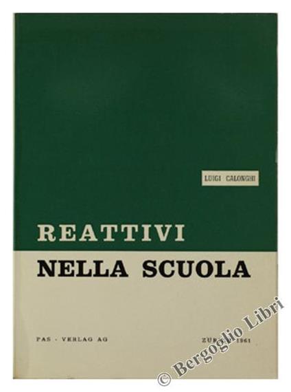 Reattivi nella Scuola - Luigi Calonghi - copertina