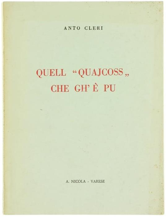 Quell "Quajcoss" che Gh' é Pu - Anto Cleri - copertina