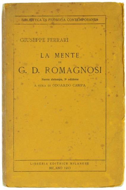 La Mente di G.D.Romagnosi - Giuseppe Ferrari - copertina