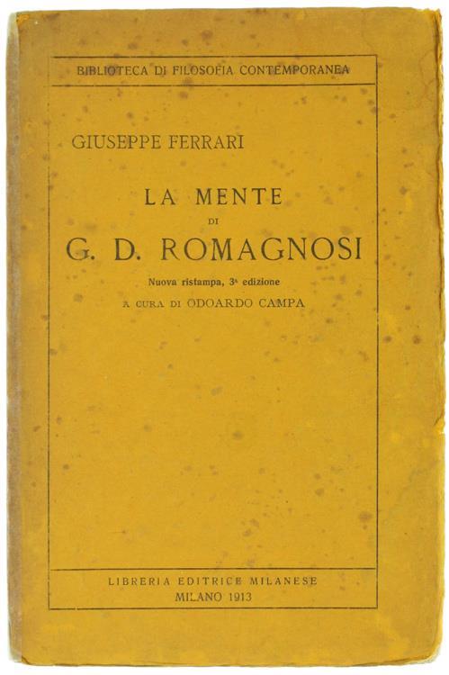 La Mente di G.D.Romagnosi - Giuseppe Ferrari - copertina
