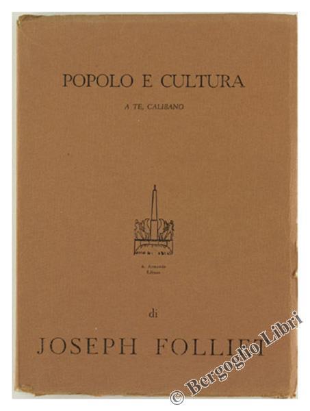 Popolo e Cultura. a Te Calibano - Joseph Folliet - copertina