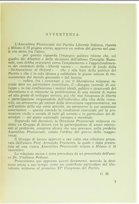 Economia della Libertà e Società Liberale: il Disegno Centrale di Sviluppo. Bozze di Stampa - Armando Frumento - 2