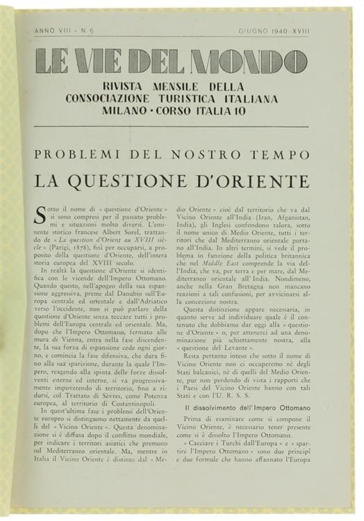 La Questione d'Oriente. Problemi del Nostro Tempo - Amedeo Giannini - copertina